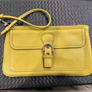 Olive Green Vintage Coach Wristlet